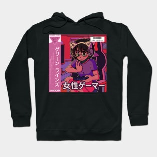 vaporwave anime aesthetic gamer girl retro Hoodie